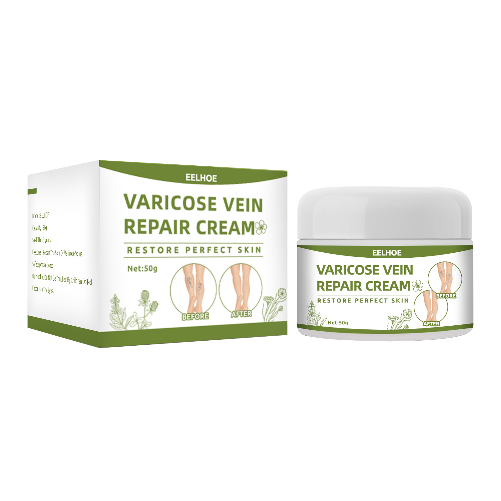 Free freight eelhoe Varicose Vein Cream full body oil massage Leg Swelling Earthworm Leg Care Cream foot care products-image-750800096