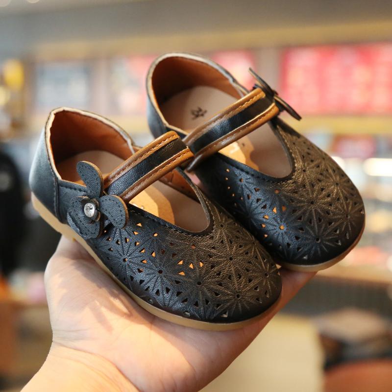 

Sandals Girls Princess Shoes Summer Fashion Soft Breathable Hollowed Out Non-slip Infant Kids Baby Cute Children Casual, Beige