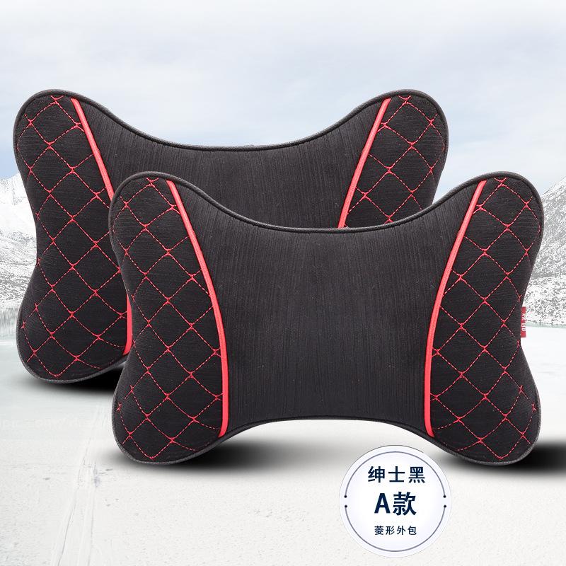 

Seat Cushions 2 Pcs Neck Pillow Car Headrest Support Cushion Orthopedic Bone Shape Cotton Pillows Independent Liner