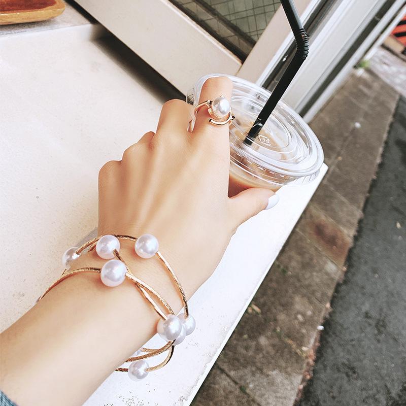 

Link, Chain Korea Simple Personality Tide Three-layer Winding Bracelet Necklace Dual-purpose Beaded Elastic Women's Wholesale