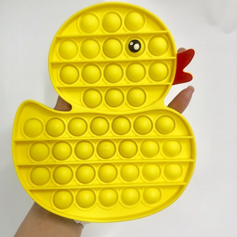 

Silicone little yellow duck rat killing pioneer push poppit puzzle game intelligence development toy