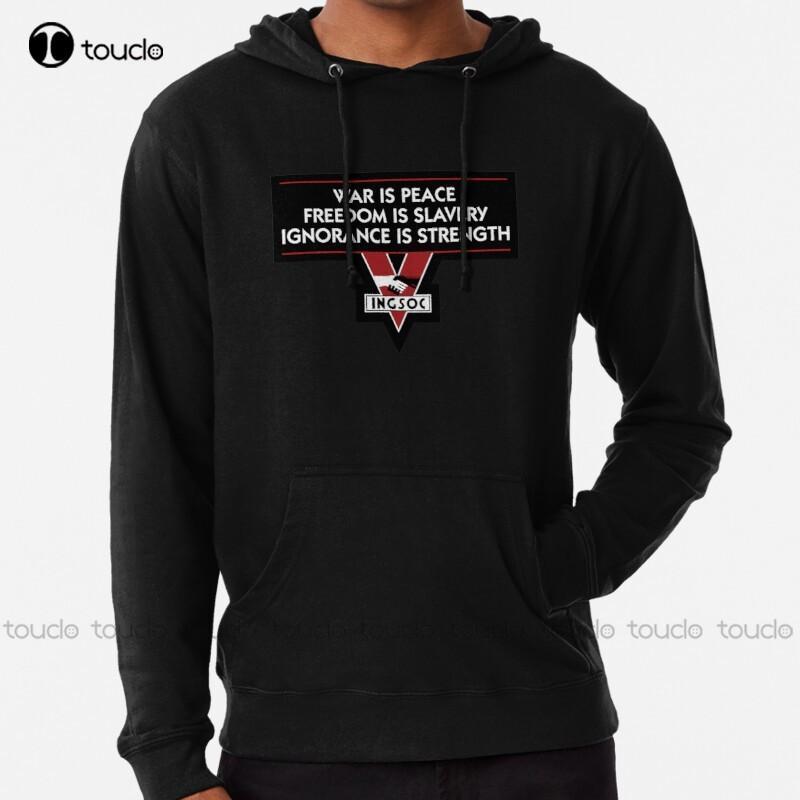 

Men' Hoodies & Sweatshirts INGSOC 2.0 1984 George Orwell War Hoodie Dream, Black