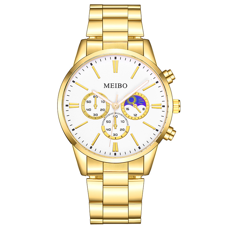 

2021 factory direct foreign trade explosive fashion business three-eye watches steel belt casual outdoor quartz watch wholesale, Color 4