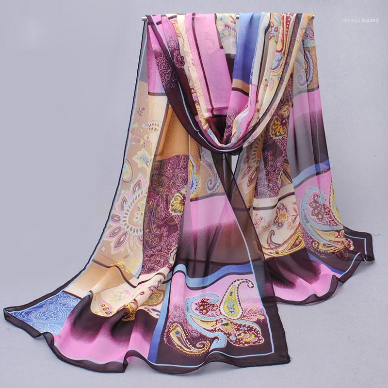 

Chiffon Silk Scarf 2021 Female Summer And Autumn All-match Long Design Air Conditioning Cape Scarves Shawl1