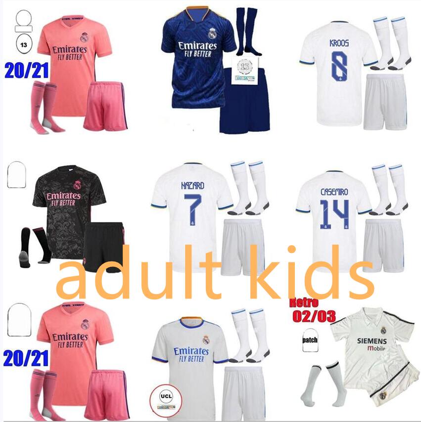 

2020 2021 REAL MADRID jerseys 20 21 soccer jersey HAZARD SERGIO RAMOS BENZEMA VINICIUS camiseta football shirt uniforms child kids kit sets