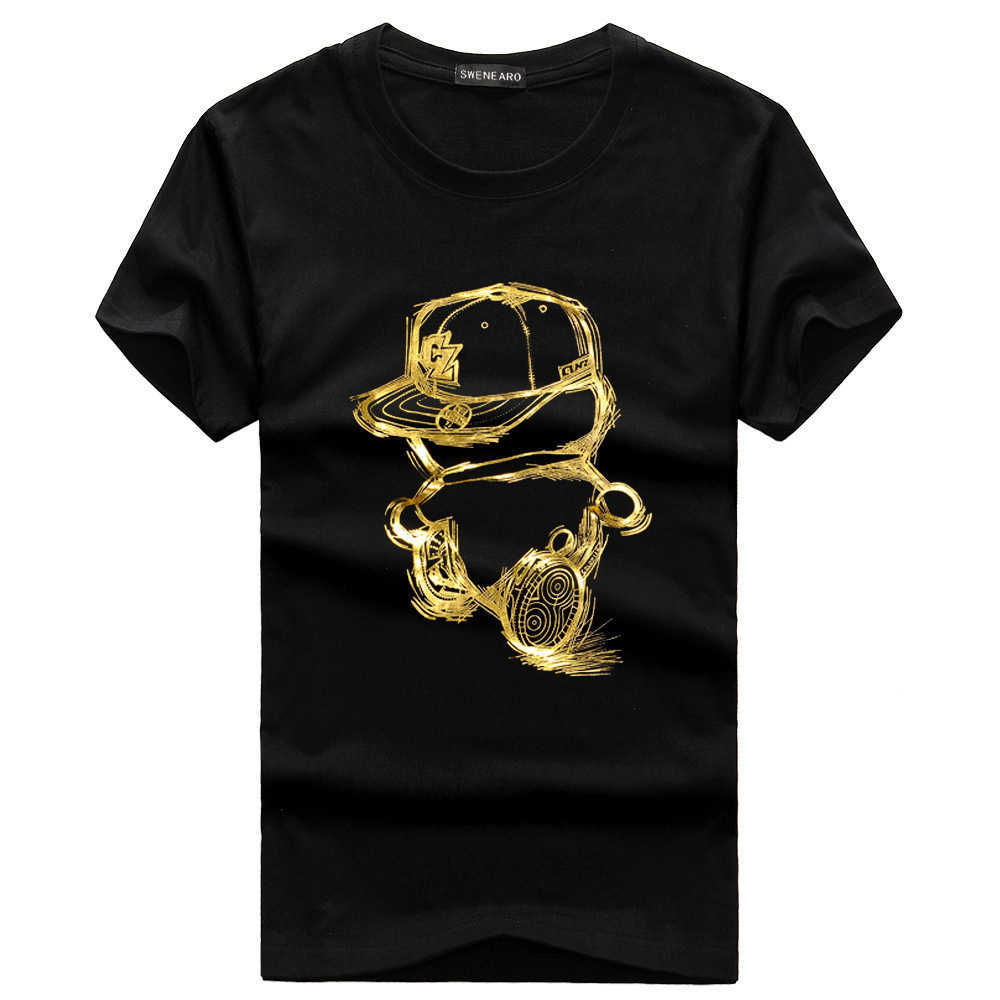 2020 summer men&#039;s new Korean men&#039;s round neck Cotton Short Sleeve T-Shirt Large Men&#039;s T-shirt small gold man-image-703664430