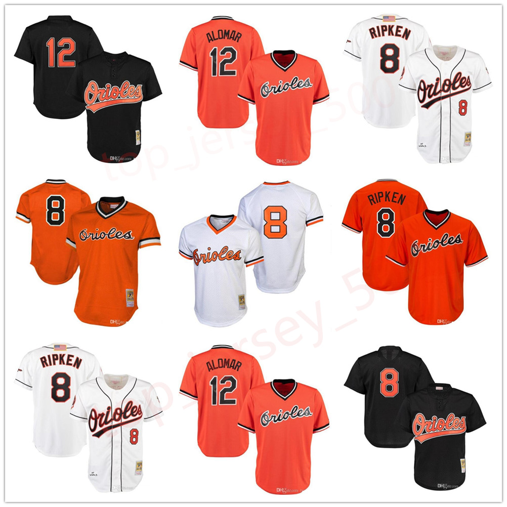 

Mens Baseball Jerseys women & youth kids Baltimores High quality knit Jersey Throwback players 8 Cal Ripken Jr. 12 Roberto Alomar 1, As shown in illustration