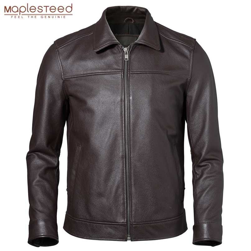 

Men's Leather Jacket 100% Natural Cowhide Man Real Leather Coat Male Leather Clothing Autumn Spring Asian Size M601 211111, Black cowhide