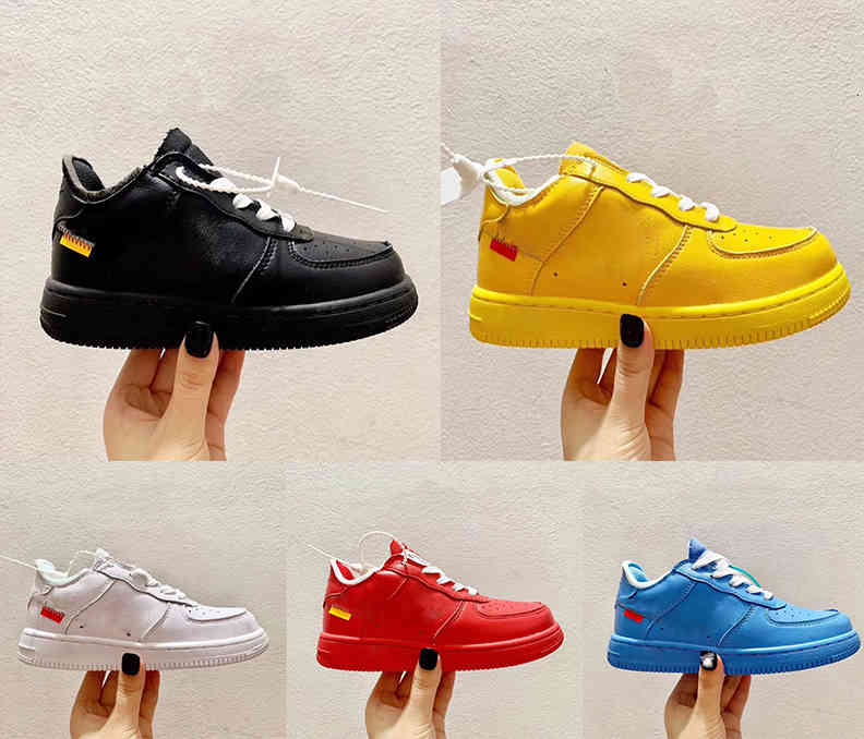 

s One 1 MCA Sneakers Little Kids MoMA Low Volt Black University Blue Sport Boy Girls Infant Virgil Ablohs Shoes
