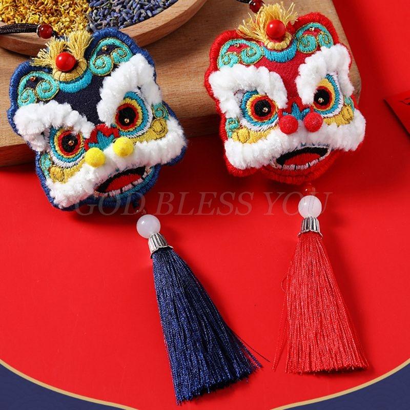 

Other Arts And Crafts Chinese Amulet Lucky Fortune Lion Pendant DIY Embroidery Kit Handmade Material Bag Pack Needlework Drop