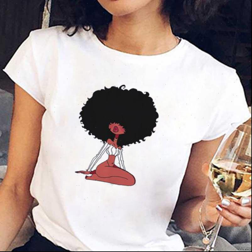 

funny melanin black girl women t shirts print harajuku summer hip hop tee tshirts, White
