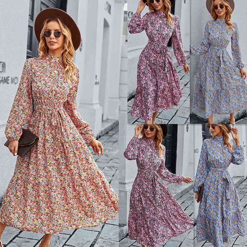 Luxury Dress Independently Developed and Digned Fashion Printed Dresses Bohemian Leisure Vacation Large Swing Skirt 2022 Product-image-752994284