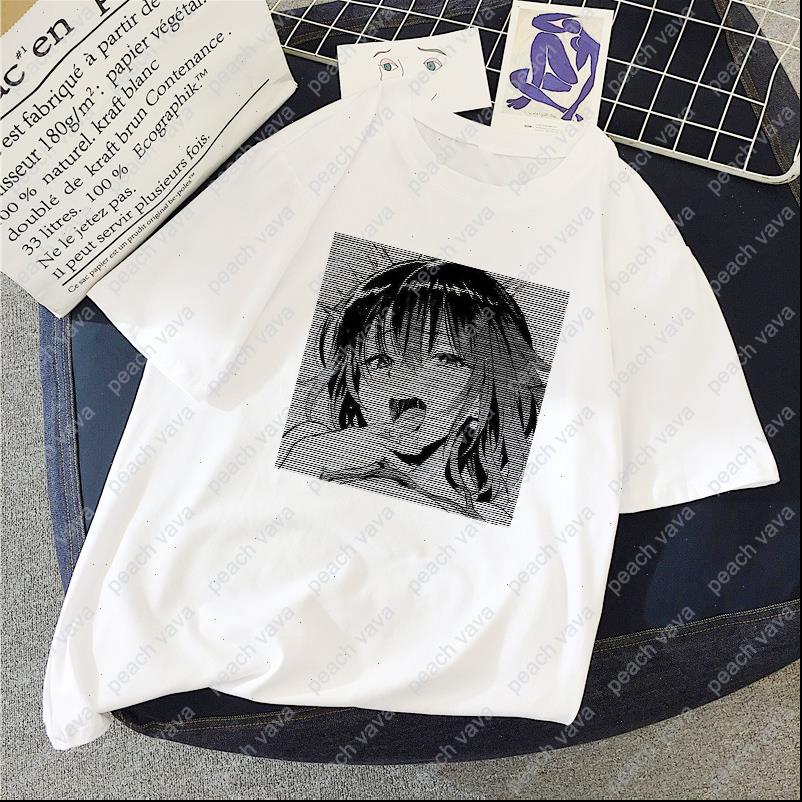 

anime spoof womens t shirt funny casual loose cartoon patterned tees summer mujer ulzzang harajuku short sleeve chic, White