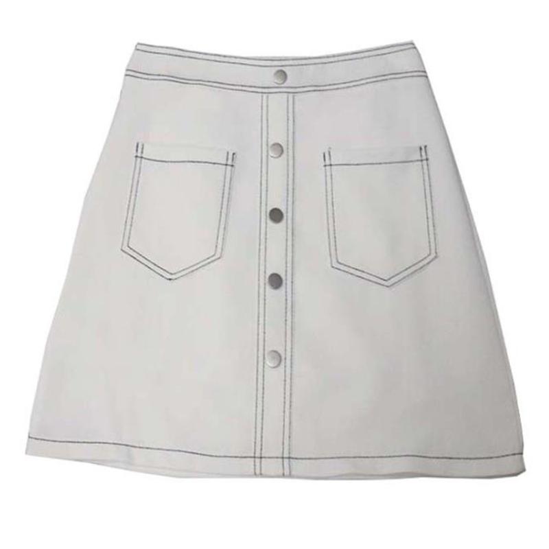 

Summer White Short Skirt Women Clothes Jupe Femme Faldas Mujer Moda 2021 Black Sexy Skirts Womens Single Breasted Spodnica, Black skirt