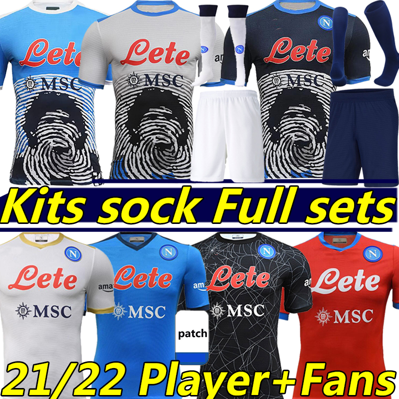

2021 2022 Napoli Maradona Halloween Soccer Jerseys Maglietta Naples Football Shirt 21/22 ZIELINSKI INSIGNE OSIMHEN KOULIBALY H. LOZANO Men+Kids Kits sock Full sets