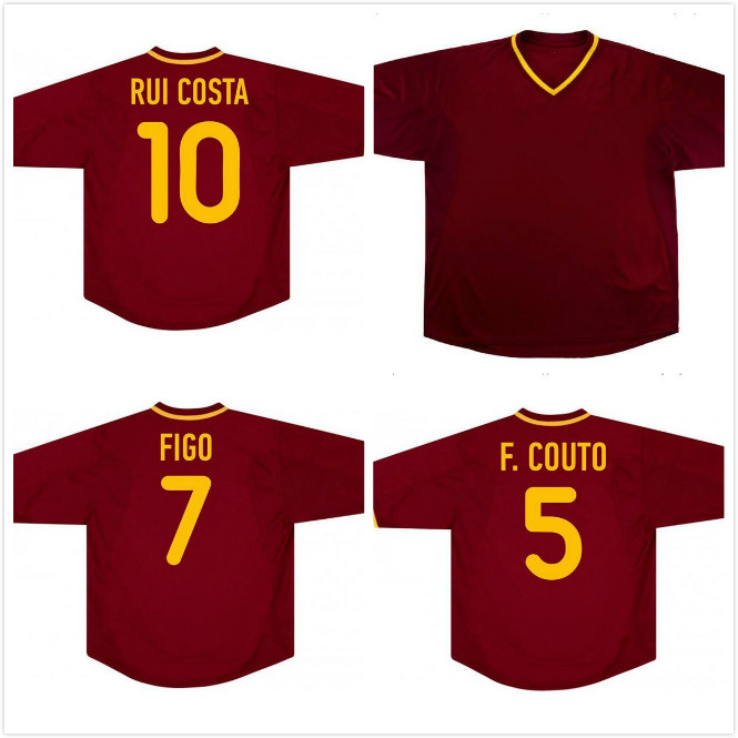 

2000 Figo Rui Costa retro soccer jersey 2002 Couto PAULETA Nuno Gomes Conceicao vintage classic football shirt, Euro 2000 home jersey