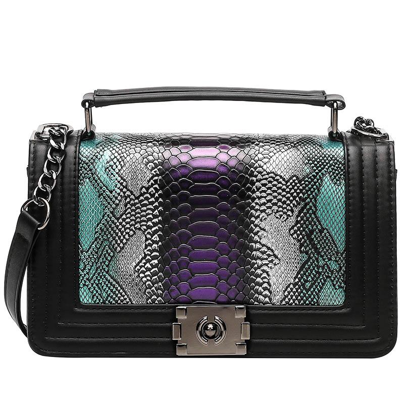 

Evening Bags Women Bag Snake Crossbody For Leather Handbags Designer Purse Female Single Shoulder Sac A Main, Small green
