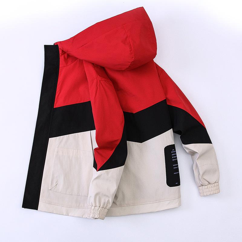 

Men's Jackets Simple Jacket Spring Autumn Patchwork Color Hooded Breathable Casual Large Size Loose Male Quality Coat, Blue