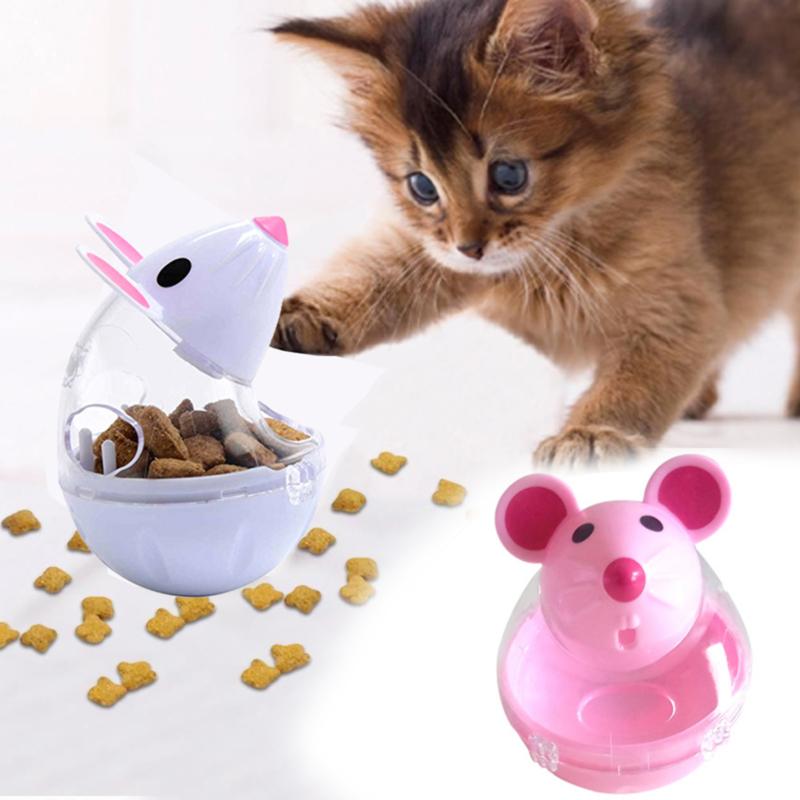 

Pet Feeder Automatic Leakage Snack Dispenser Artificial False Mice Mouse Shape Pattern Tumbler Rolling Toy For Cat Toys