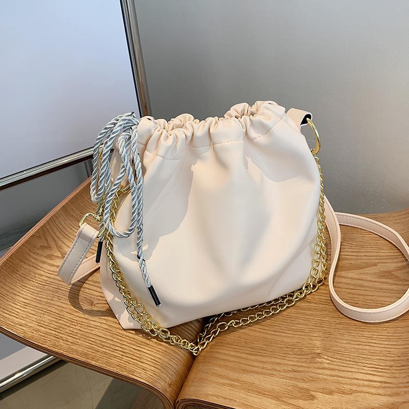 

Evening Bags Fashion Chain Bucket For Women 2022 String PU Leather Crossbody Bag Female Shoulder Bolos Mujer Messenger
