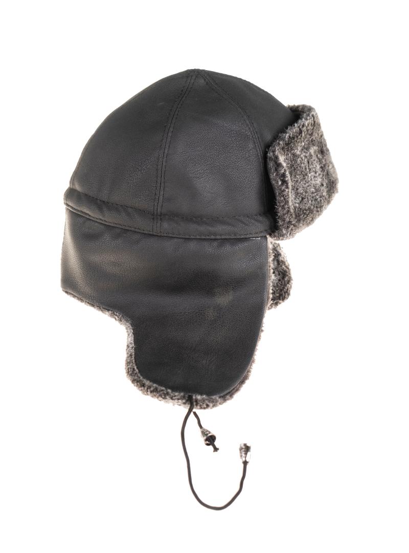 

Berets Multiple Usage Pilot Model Siberian Hat With Leather Fur Pattern, Black