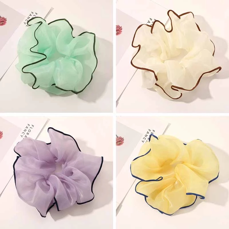 

Women Hair Bands Hair Accessories Chiffon Scrunchies for Girls Lace Hair Tie Elastics Bezel Woman Ponytail Headbands