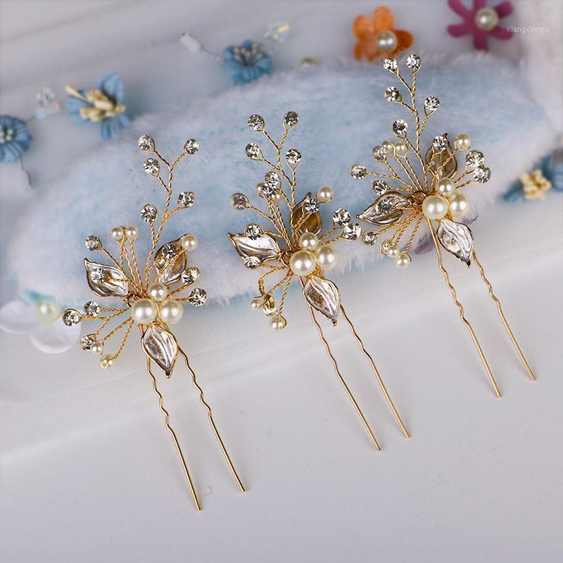

Hair Clips & Barrettes 3Pcs Handmade Women Pins Metal Gold Pearl Bridal Wedding Luxury Headband Fashion Jewelry VL, Golden;silver
