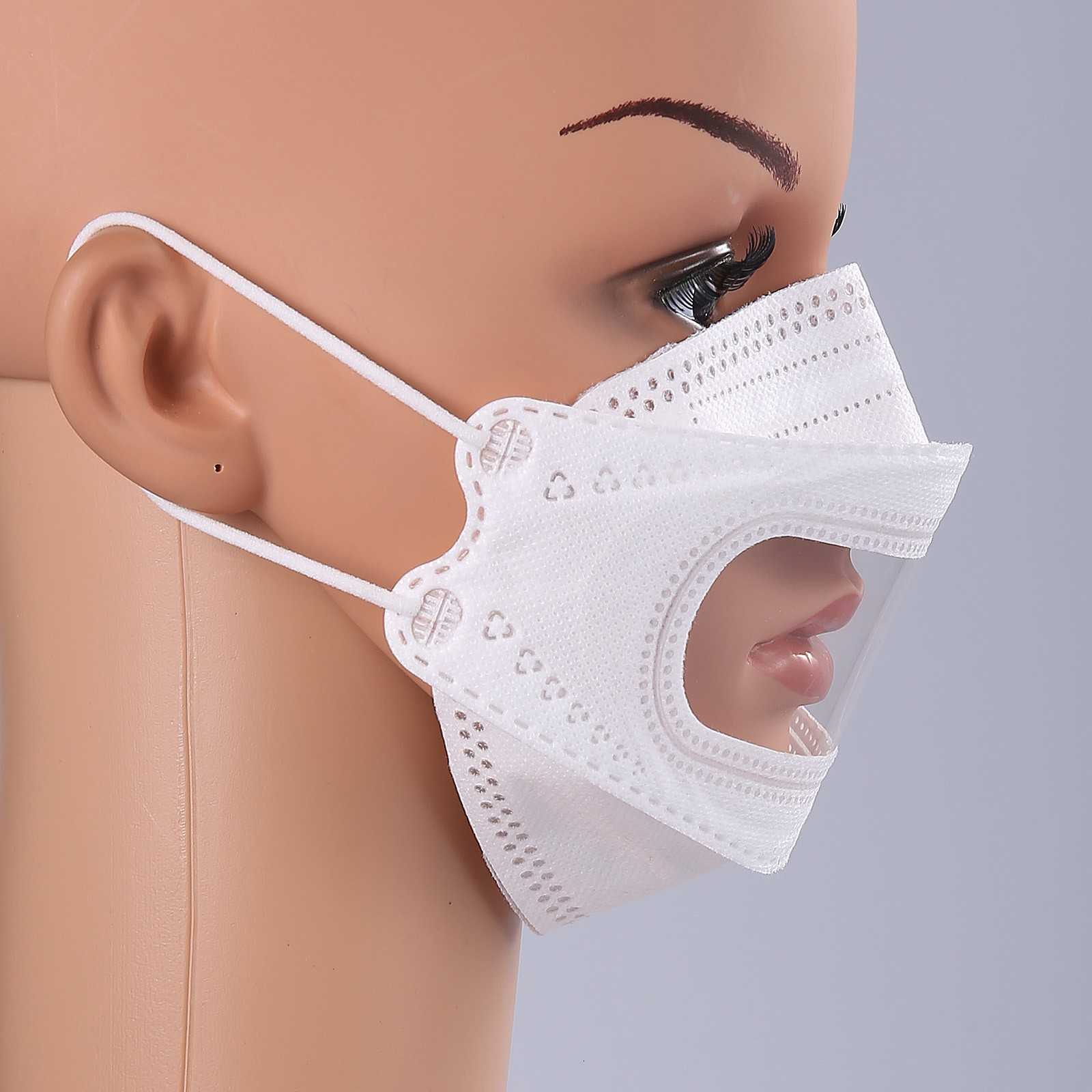 

Unisex Protec Face Masks Transparent Lip Language Mouth Adjustable Reuse Fashion Clear Masques No Decoration Lamy