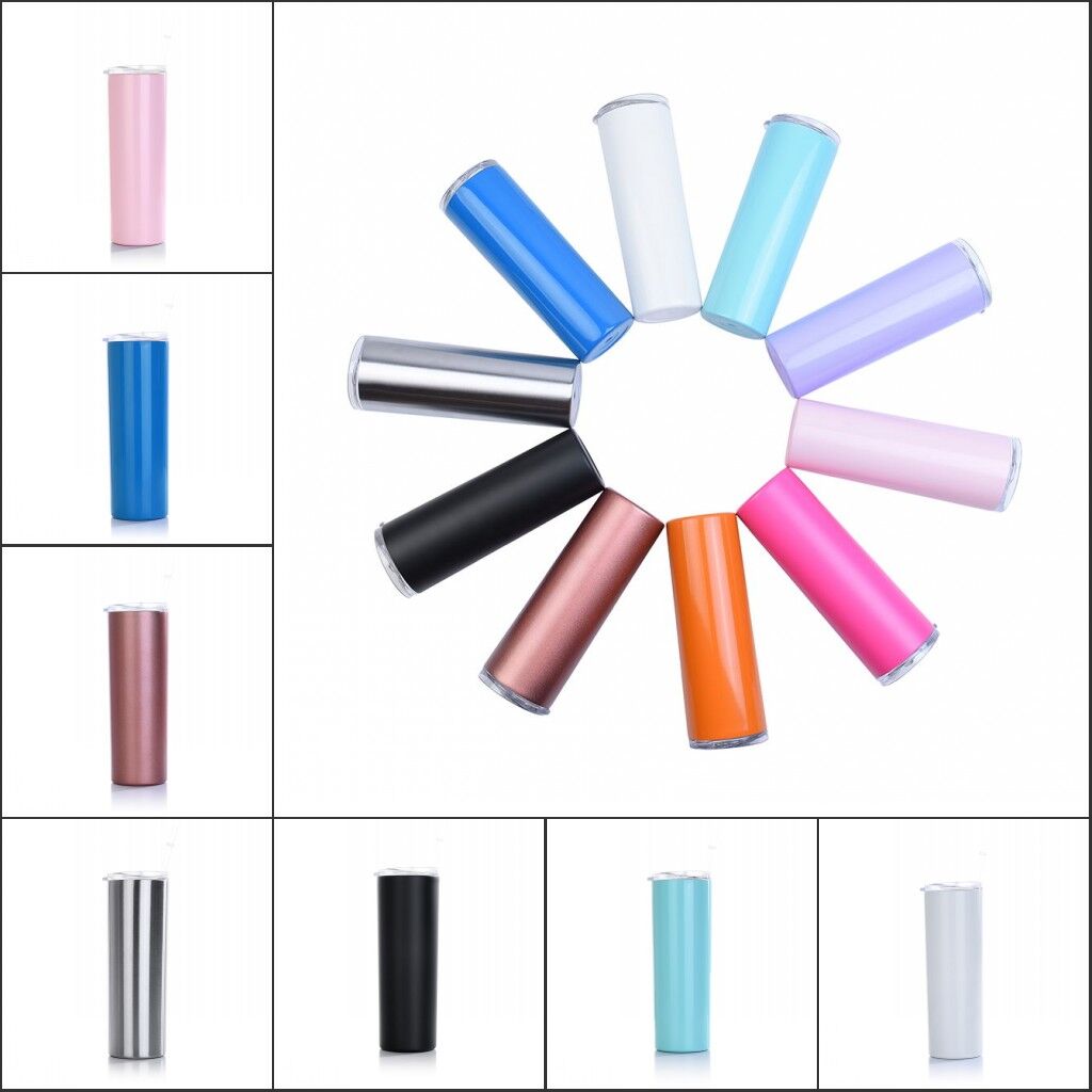 

20oz tumbler Mugs Stainless Steel Vacuum with lid and straw Creative Straight Sippy Cup Water bottle