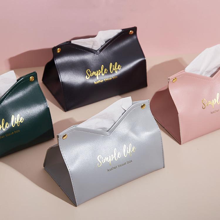

Chic Tissue Case Box Container PU Leather Home Car Towel Napkin Papers Dispenser Holder Table Decoration Cosmetic Bags & Cases