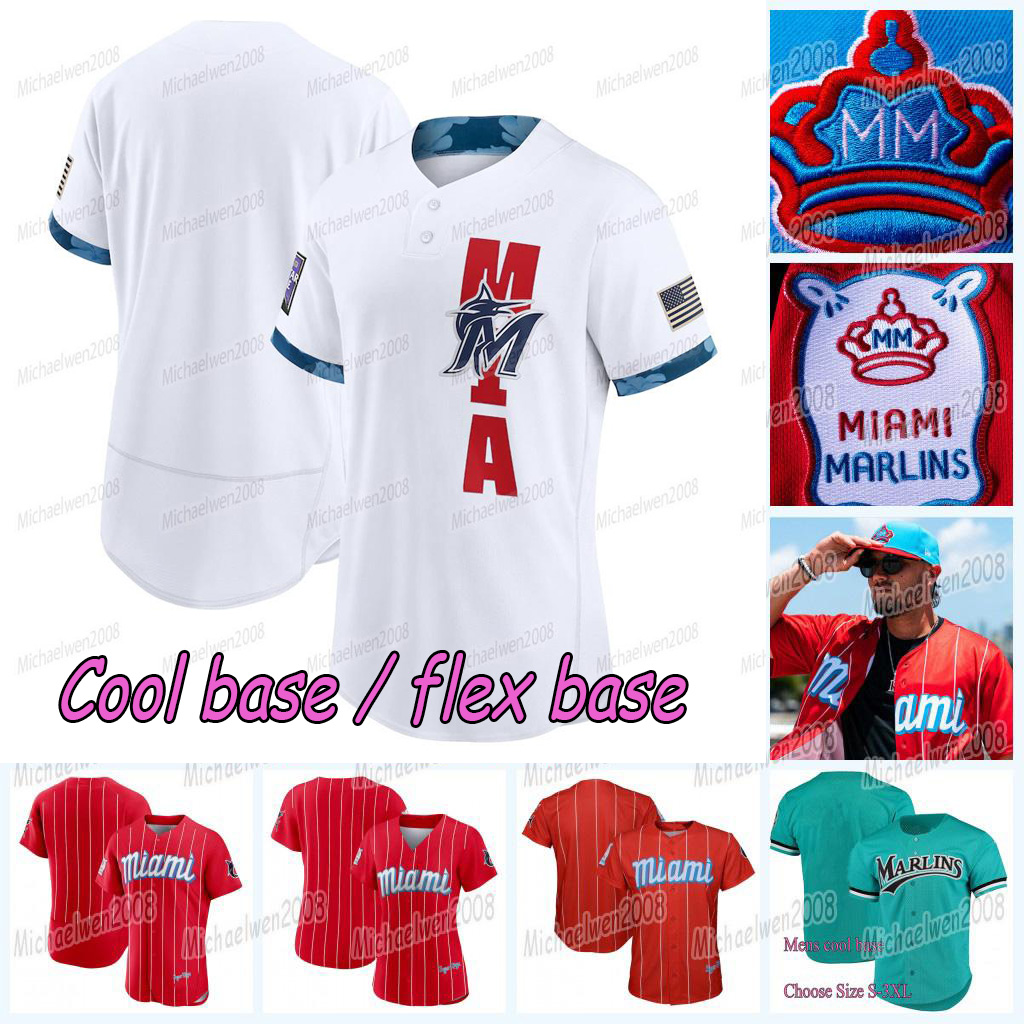 

2 Jazz Chisholm Jr. Marlins 2021 All Star Game Jersey Sandy Alcantara Brian Anderson Miguel Rojas Magneuris Sierra Isan Diaz Jesus Aguilar Pablo Lopez Yimi Garcia, Men cool base