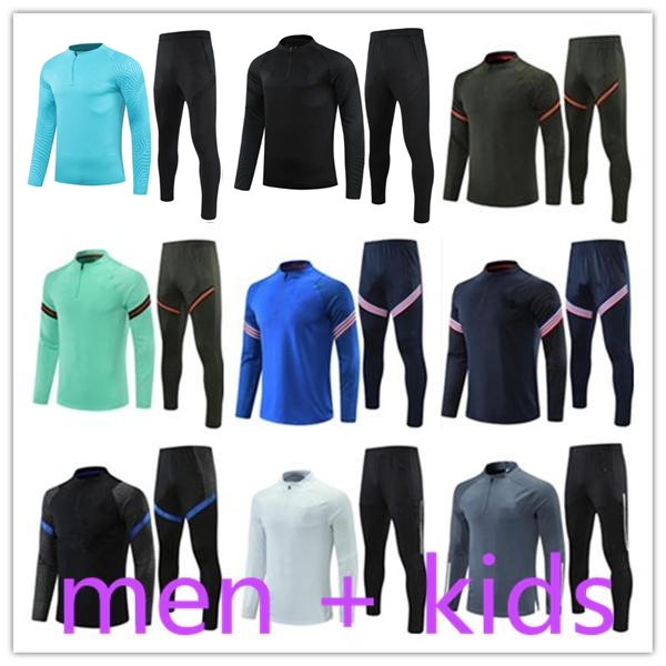 

Men + kids football training soccer Jersey tracksuit kit 21 boys mens jacket survetement foot chandal futbol chándal new Sportswear jogging