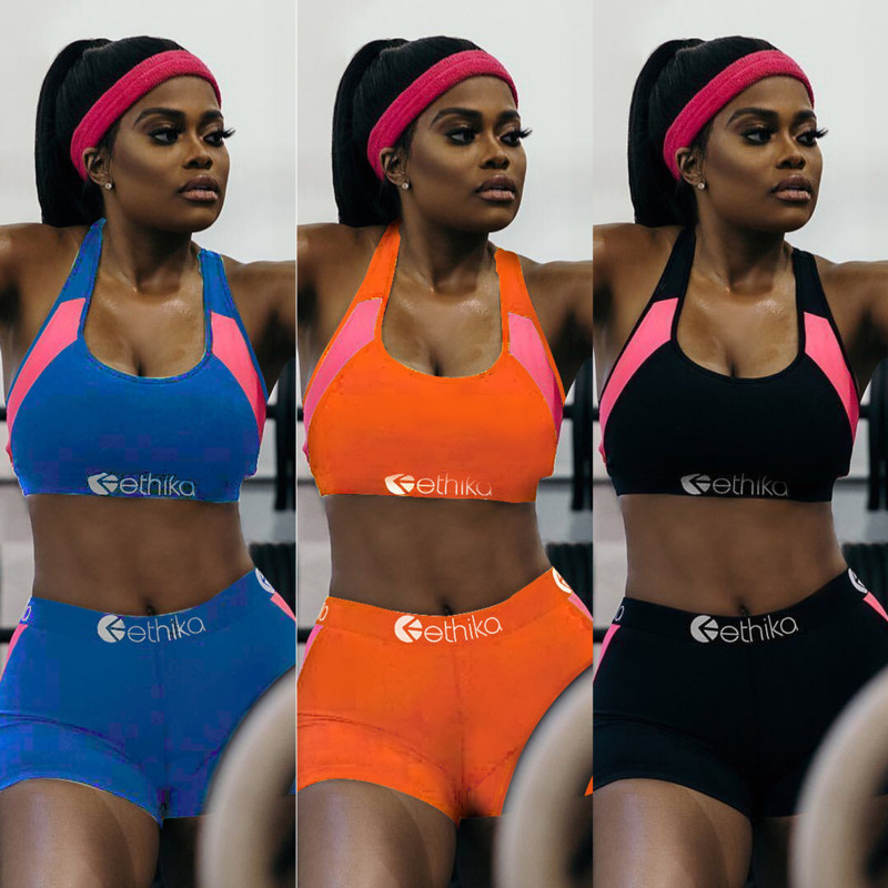 

Summer Women Sports Clothes Fashion Sling Top Shorts Suit Tracksuit Solid Color Designers Outfits Luxurys Splicing Two Piece Set G55DT7V, Orange