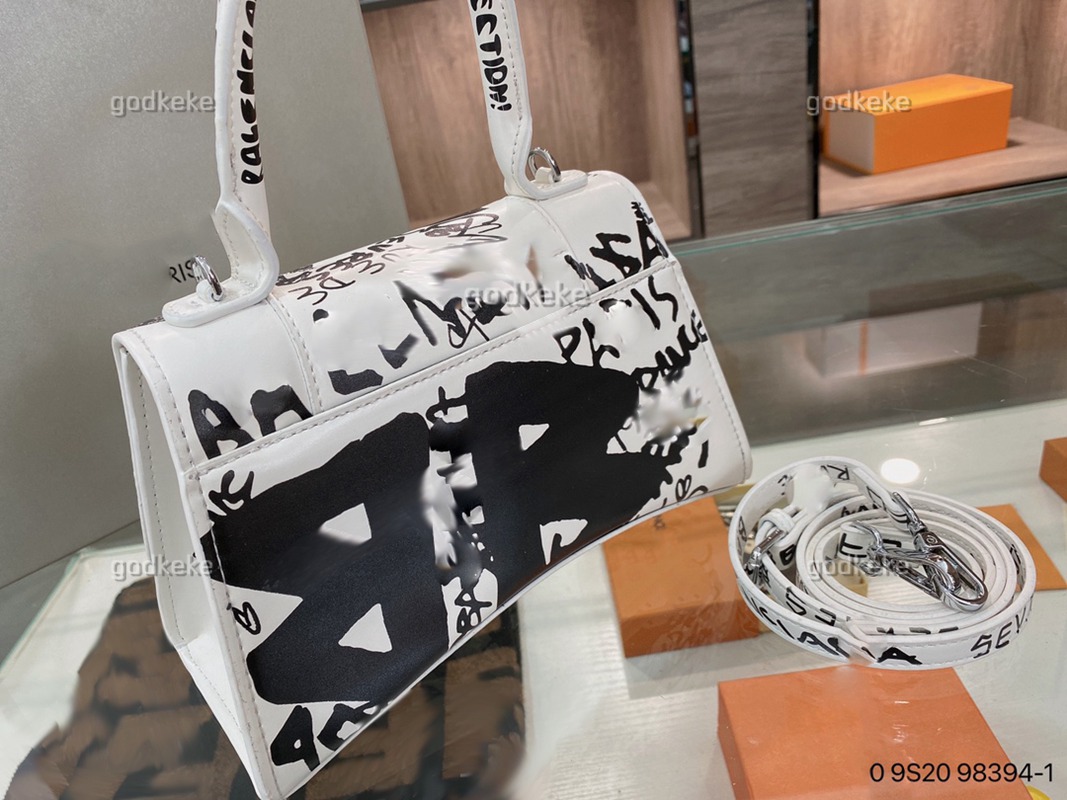 

Version Fashion Women Handbags Shoulder Bag crossbody Tote Purse High Quality Genuine Leather crocodile Skin Graffiti, Black