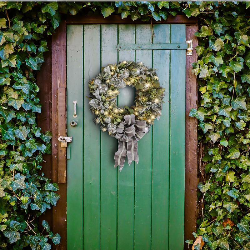 

Christmas Decorations Elegant Wreath Champagne Gold Window Door Wall Ornament Home Personality Ornaments #5