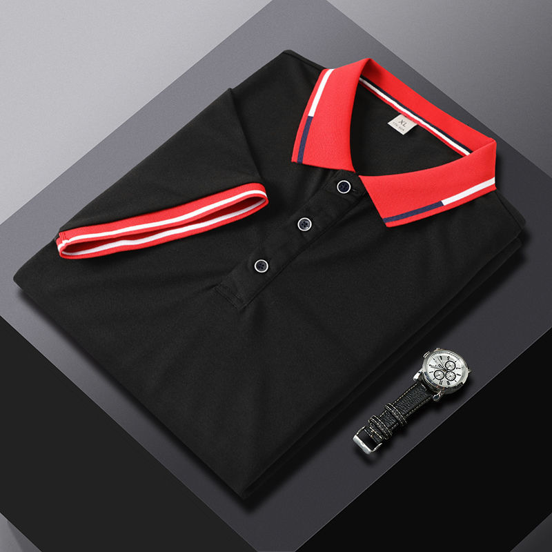 

A21-p25 Polo short sleeve T-shirt collar color is different a, White;black