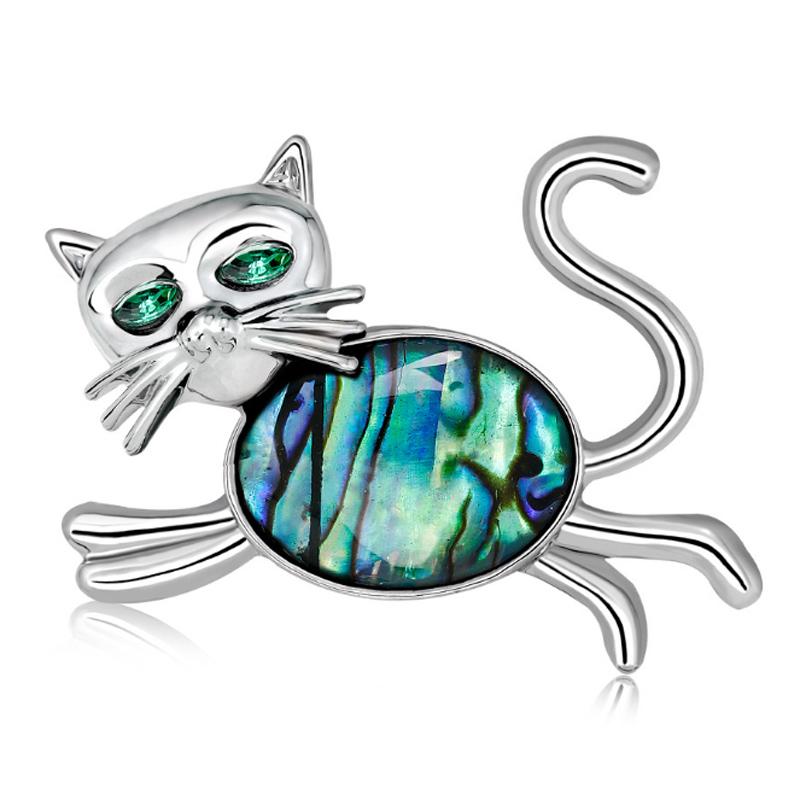 

Pins, Brooches Zlxgirl Jewelry Shell Metal Cat Animal For Men Kids Christmas Gifts Fashion Men's Vintage Hijab Acessories Hats, Gray
