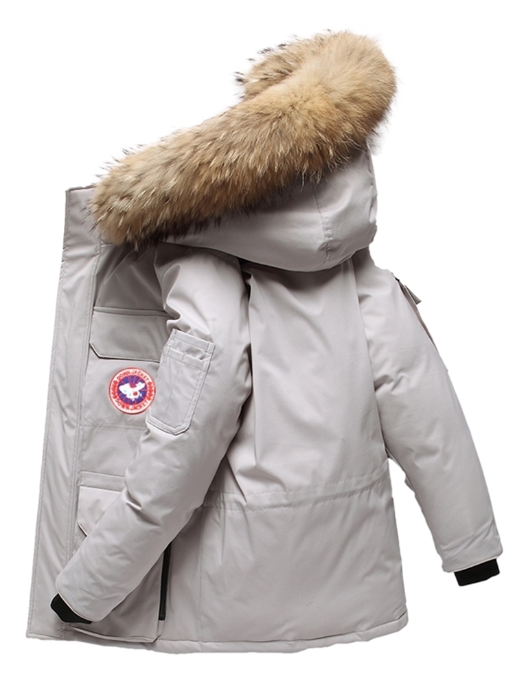 

off-season down jacket men's winter new thickened clearance canadian style outdoor work clothes couple trendy goose coat, Black