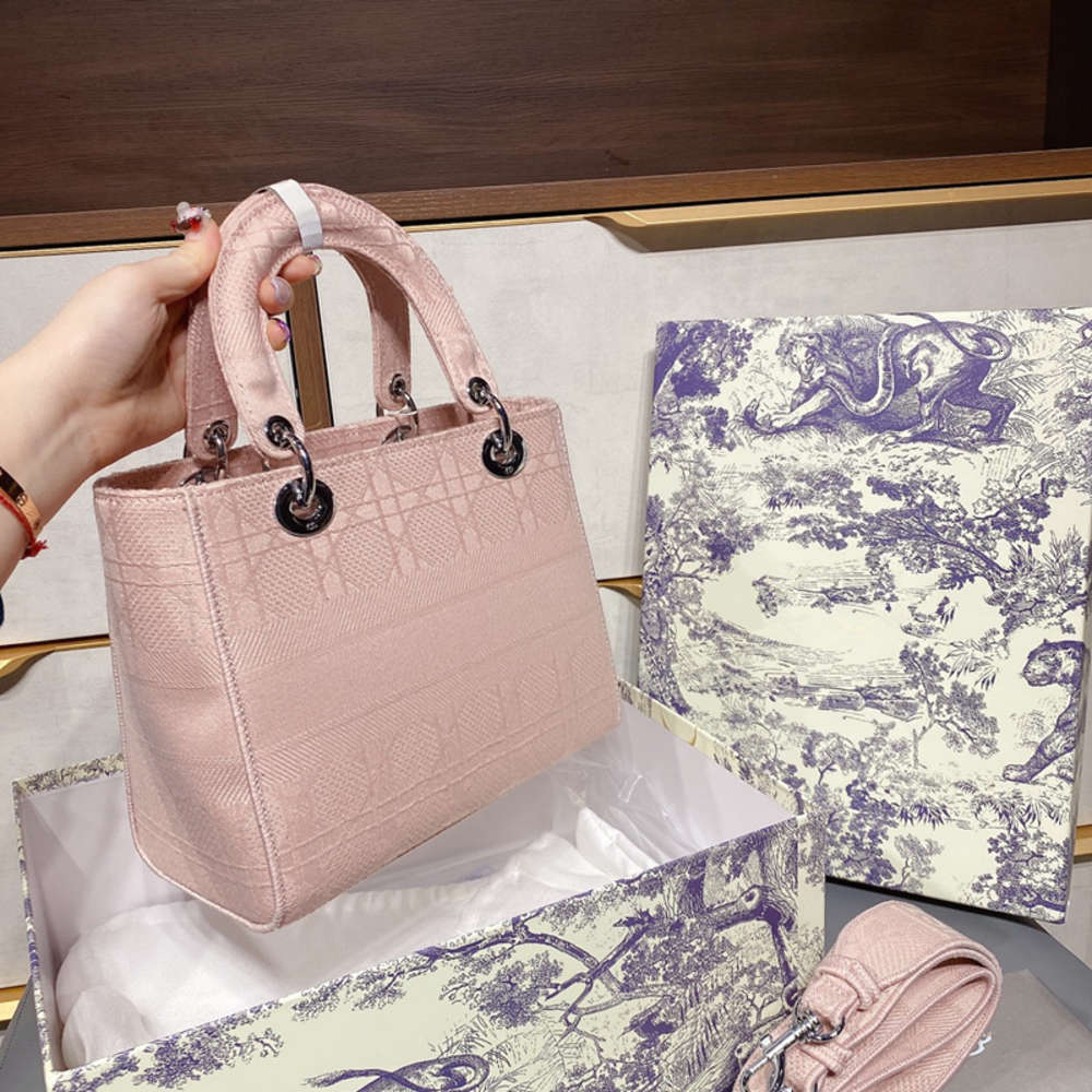 

5A+ designer Quality Women Handbag Fashion Shoulder Lady D-Lite Check Embroidered Princess Bag, Box