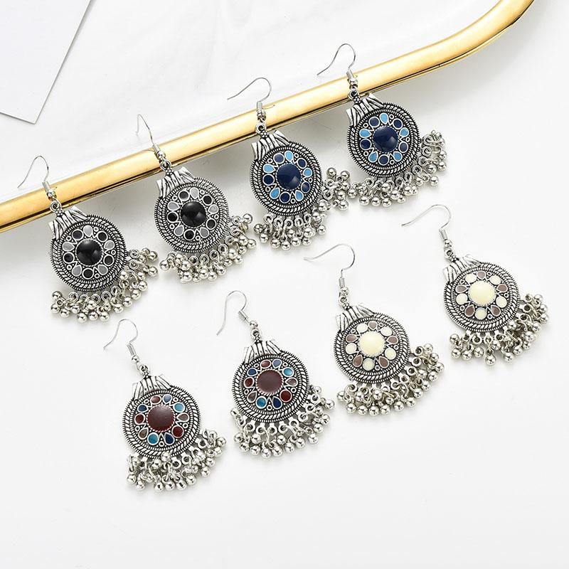 

Dangle & Chandelier Bohemia Vintage Style Earrings For Women Drops Oil Flower Round Bells Tassel Classic Geometric Jewelry Gift