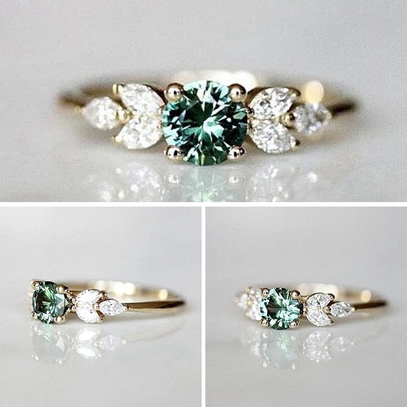 

2019 hot new accessories European Peridot green fashion wedding jewelry no minimum order rings
