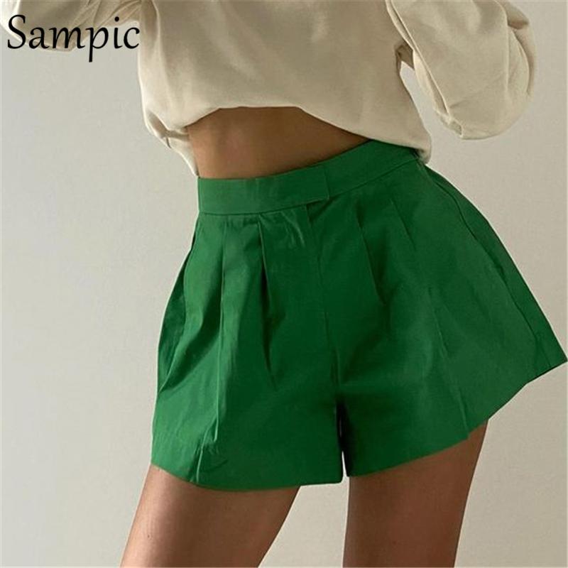 

Women' Shorts Sampic Casual Green Women High Waisted A-Line Mini Bodycon Y2K Summer Office Ladies Chic Blazer Skinny 2021