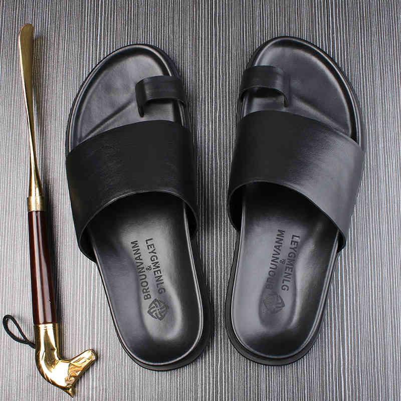 

Slippers men's summer outdoor leisure antiskid beach sandals clip toe fashion wear K7I0, 1# shoe box