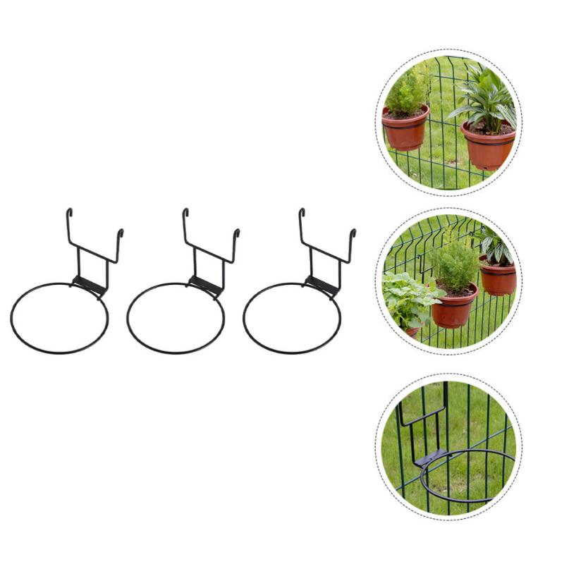 

Fishing Hooks 3pcs Railing Hanging Flower Pot Rack Fence Planter Holder For Home Garden