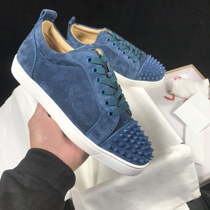 

2021 mens low cut shoes suede spiked trainers flats red bottom men casual shoe spikes women sneakers, Small gifts