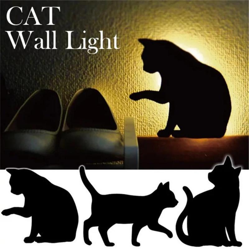 

Book Lights LED Projection Lamp Cat Wall 3D Sound Control Decoration Children Kids Gift Sleep Romantic USB