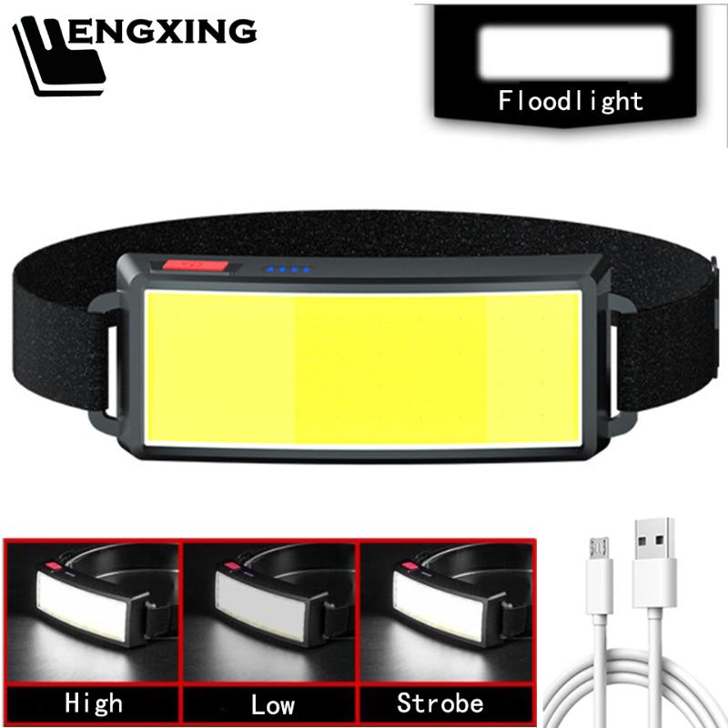 

Headlamps Portable LED Headlight Trend Cob Headlights Outdoor Household With Built-in 1200mah Battery USB Rechargeable Head Lamp