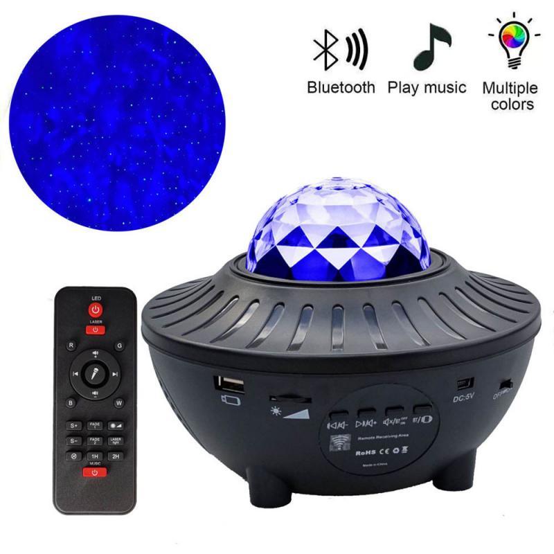 LED Star Night Light Lamp Music Starry Water Wave Colorful Starry Sky Projector USB Blueteeth Sound-Activated Projector Light-image-694073400