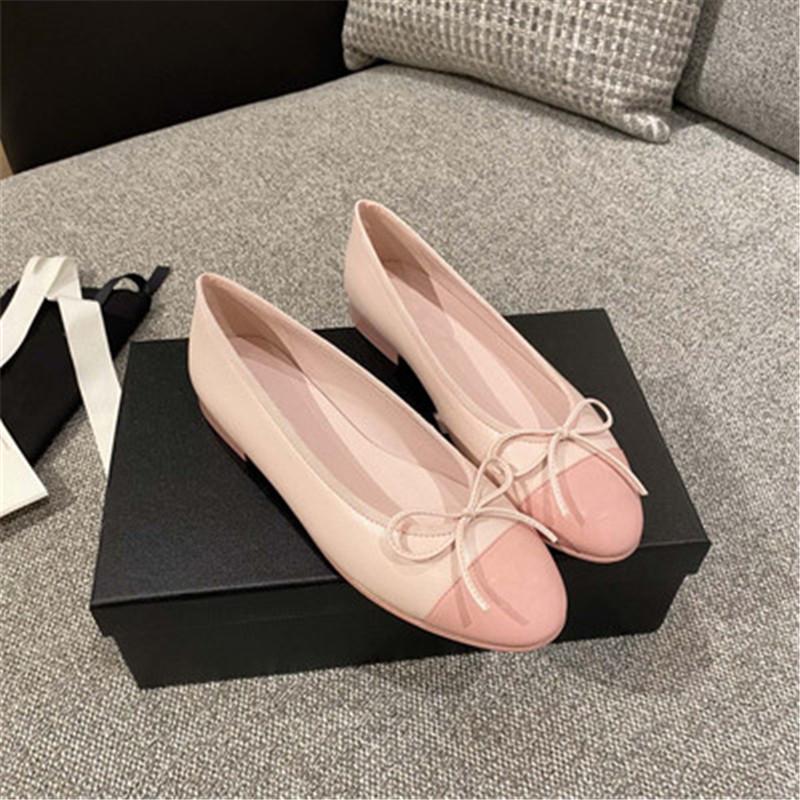 

Dress Shoes 2022 Spring Genuine Leather Elegant Women Sandals Brand Designer Bow Round Toe Flat Lady Party Holiday Pumps, 18