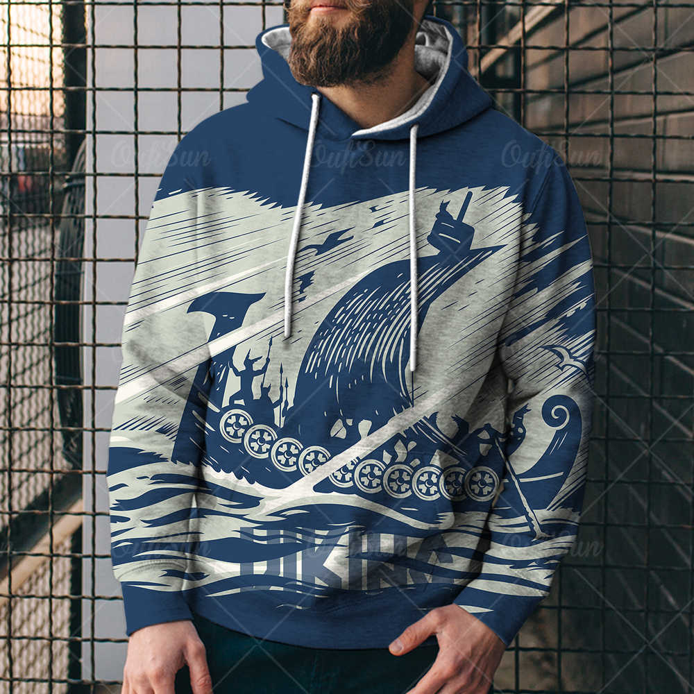 

fashion new 3d sweater viking myth warrior printed men's casual sports 3d sweater l74, Black